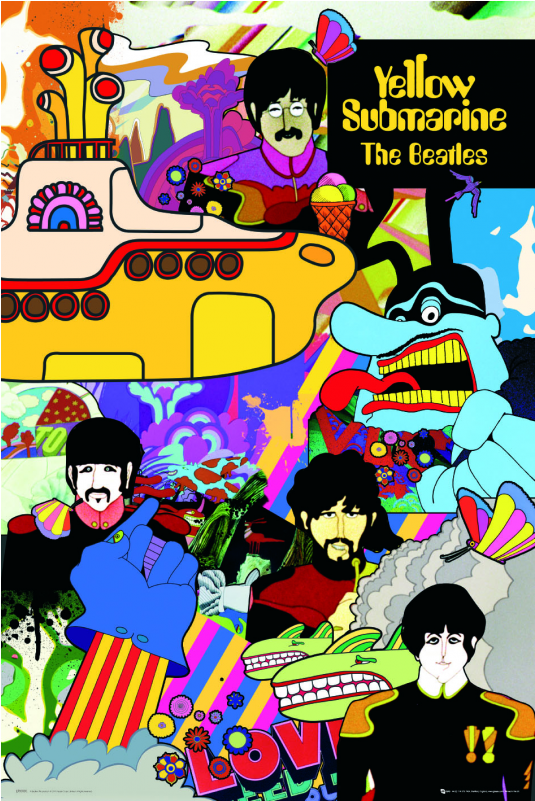 Quadro Beatles Yellow Submarine - Beatles Yellow Submarine Movie (800x800), Png Download