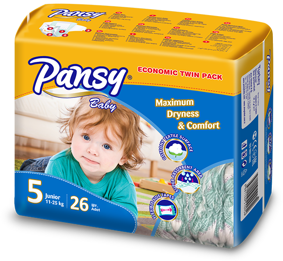 Pansy Baby Diaper Junior - Diaper (600x600), Png Download