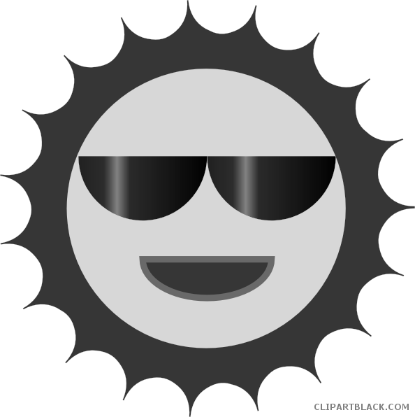 Smiling Sun With Sunglasses Clipart (594x596), Png Download