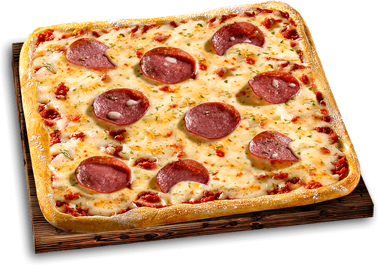 Pizza Mittagsschmaus Salami - Tele Pizza Party Pizza (743x520), Png Download