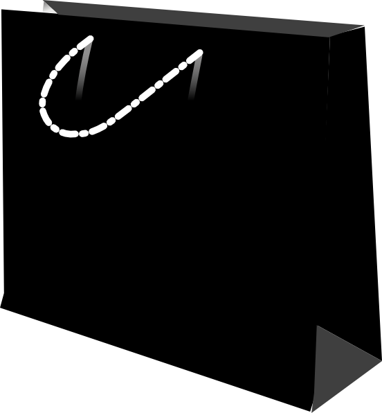 Bolso De Papel Negro (552x596), Png Download