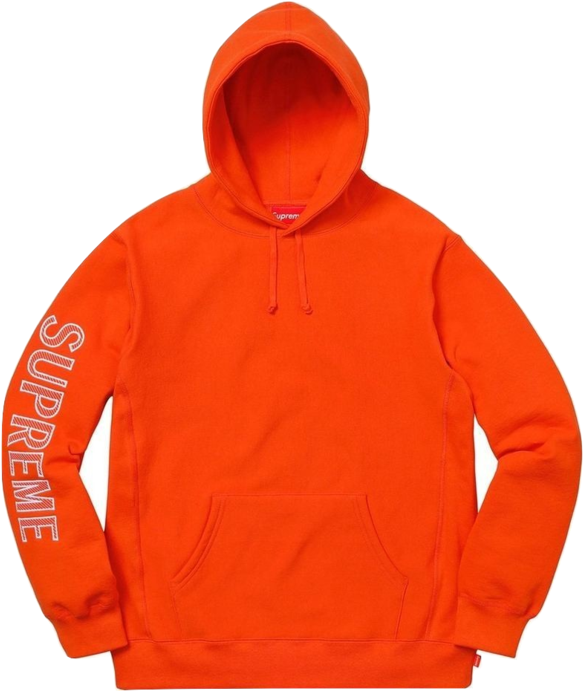 Supreme Sleeve Embroidery Hooded Sweatshirt - Pullover Hooded Sweatshirt F700t (690x690), Png Download