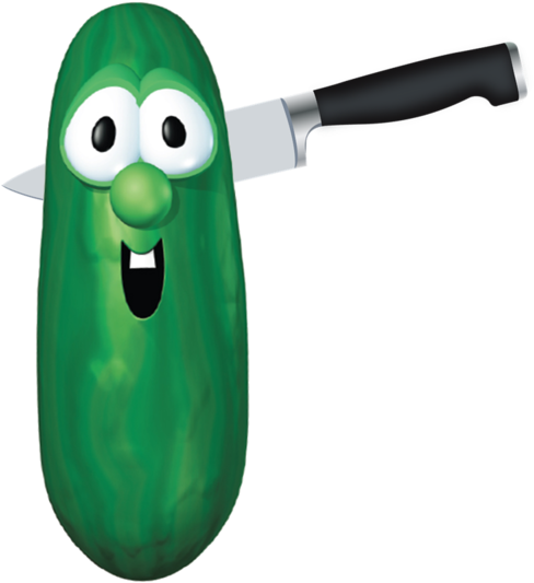 Stab Larry - Veggie Tales Larry Cucumber & Bob Tomatoe Birthday (500x670), Png Download