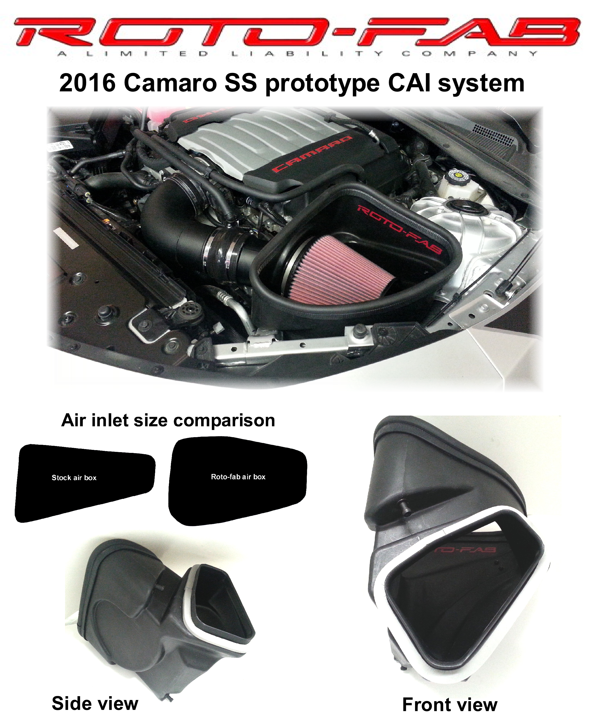 Roto-fab 2016 Camaro Ss Cold Air Intake System Development - Cold Air Intake For 2016 Camaro 2ss (2400x3000), Png Download
