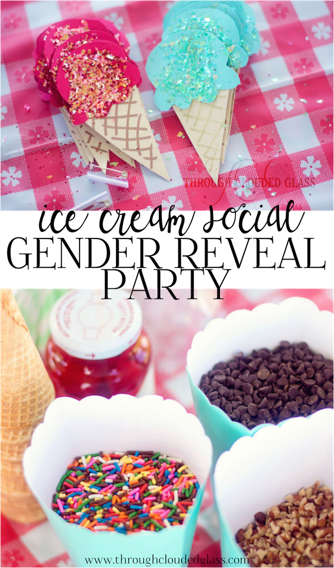 Ice Cream Social Gender Reveal Party (650x1105), Png Download