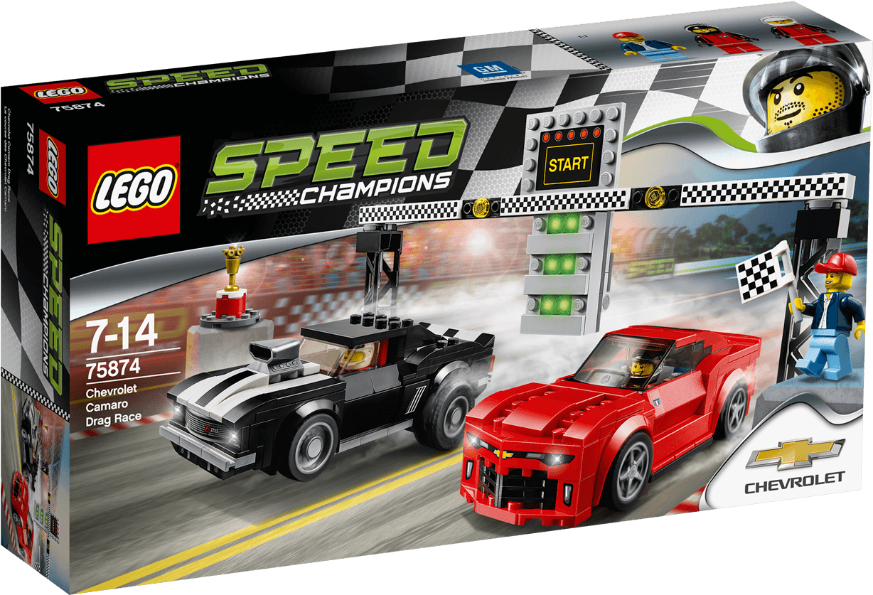 Chevrolet Camaro Drag Race - Lego Speed Champions 75884 (1488x837), Png Download