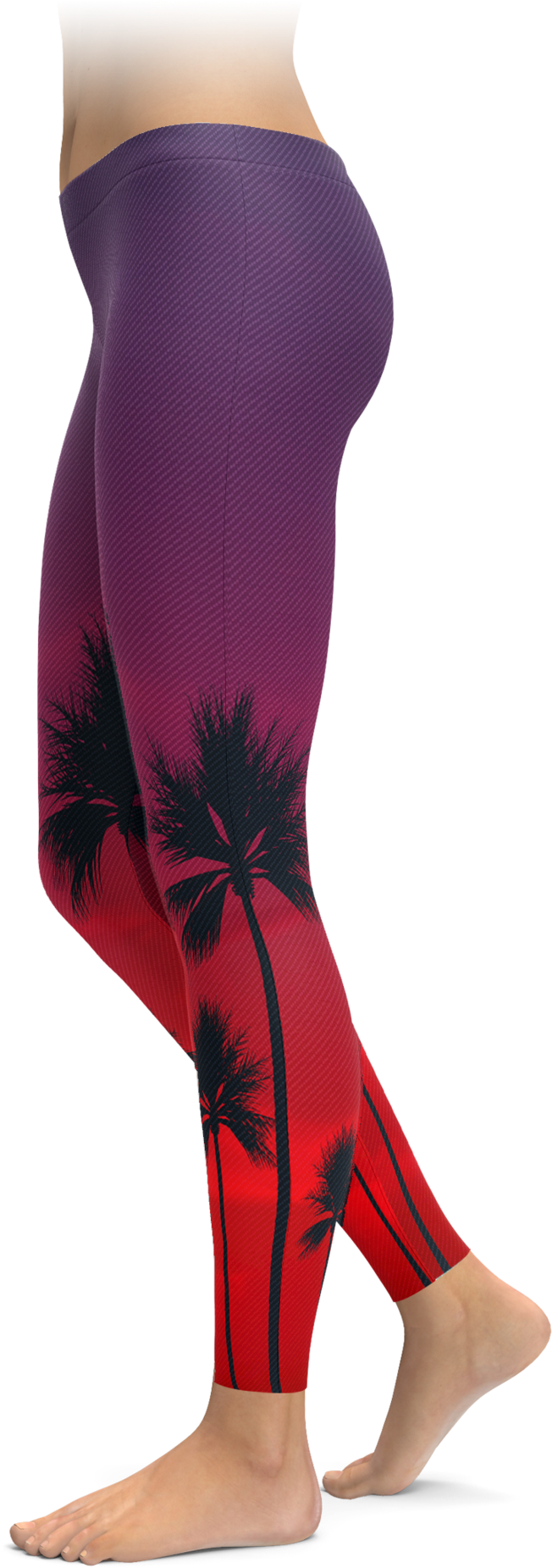 Sunset & Palm Tree Leggings - Life Is Better When We Stick Together Detroit Hockey (1692x2048), Png Download