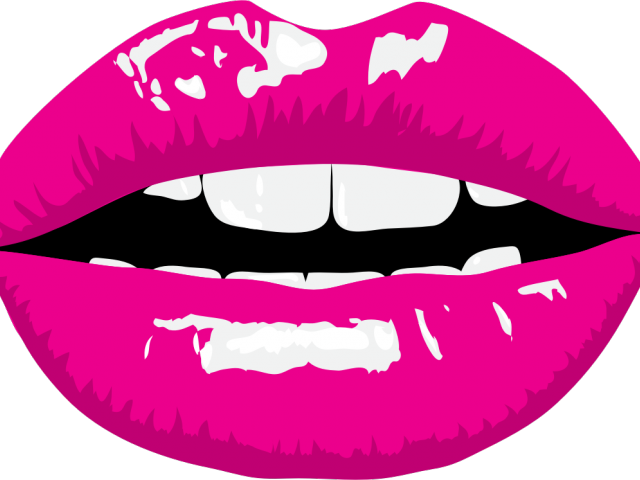 Drawn Tongue Lip Bite - Mouth Open Clipart (640x480), Png Download