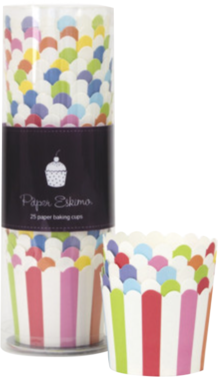 Rainbow Cupcake Cases - Cupcake Baking Cases / Gold & White Polka Dot X (548x828), Png Download
