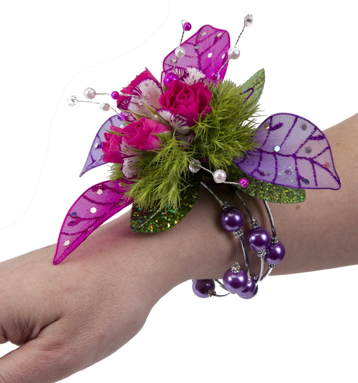 Custom Keepsake Memory Wire Wrist Corsage - Corsage (1198x1280), Png Download