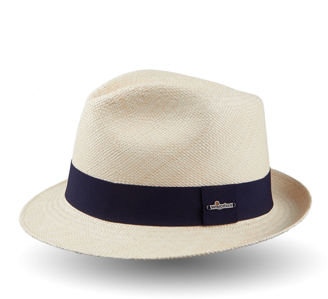 Wigéns Handwoven Trilby Panama Hat Navy Ribbon Small - Hat (1440x1440), Png Download