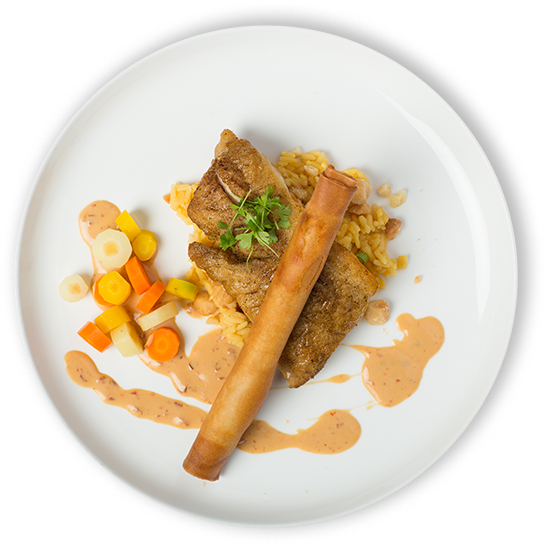 Halibut And “crab Cigar” - Soup (579x550), Png Download
