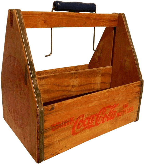 Vintage Empty Coca Cola Bottle Carrier - Plywood (628x628), Png Download