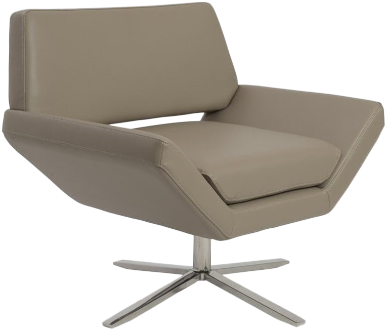 Img - Eurostyle Carlotta Lounge Chair In Taupe And Stainless (798x798), Png Download