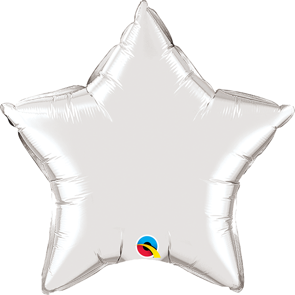 20″ Silver Star Foil Balloon - Qualatex 36 Inch Star Plain Foil Balloon - Silver (600x600), Png Download