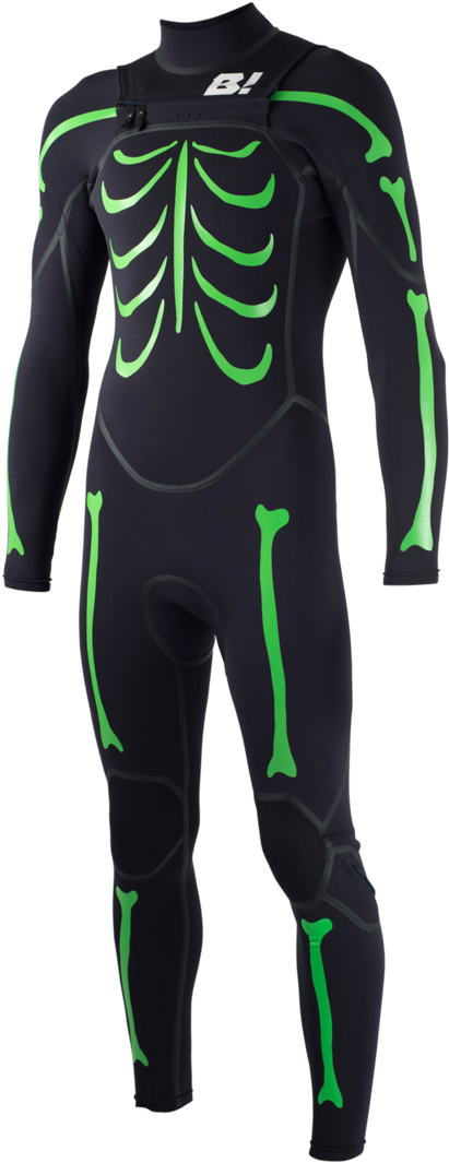 Rb1b Mens 4/3 Rubber Bones Fullsuit - Skeleton Wetsuit (1100x1100), Png Download