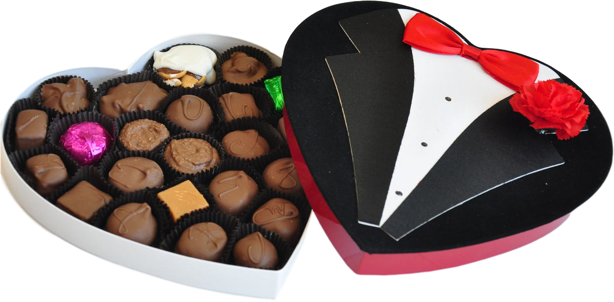 Tuxedo Heart - 1 Lb - Chocolate (1280x850), Png Download