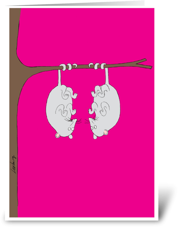 Hanging Possums Note Card Greeting Card (700x792), Png Download