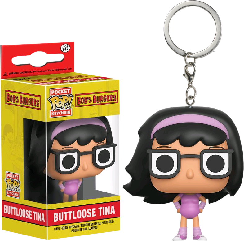 Buttloose Tina Pocket Pop Vinyl Keychain - Bob's Burgers - Buttloose Tina Pocket Pop! Keychain (787x779), Png Download