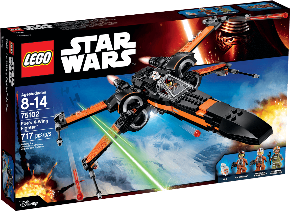 Lego Star Wars - Lego X Wing Poe (1171x837), Png Download