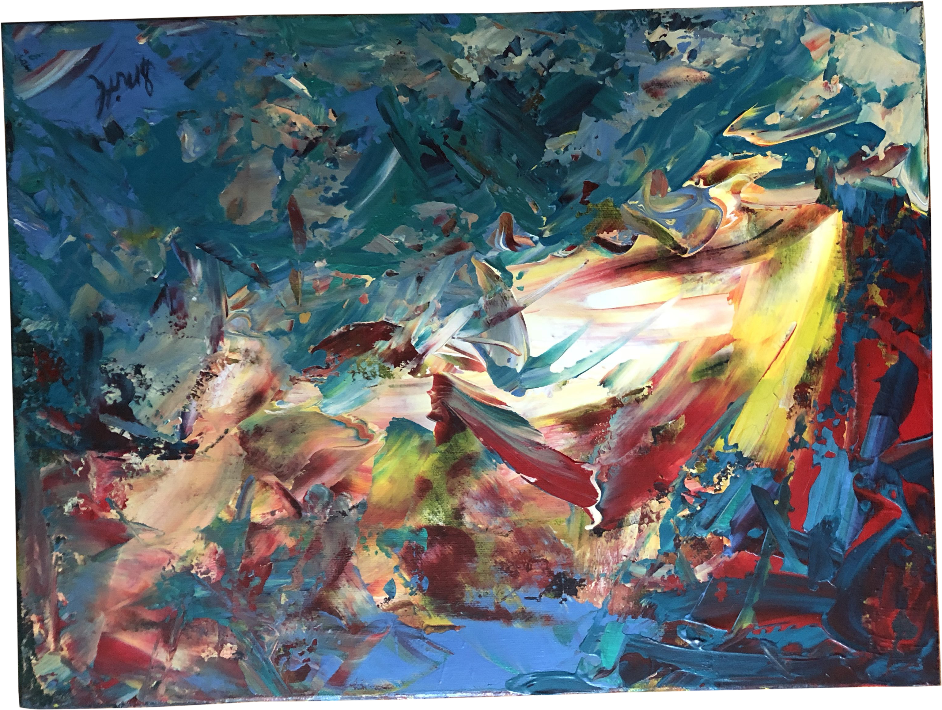 Abstract Expressionism Original Acrylic Painting Of - Painting (3416x2573), Png Download