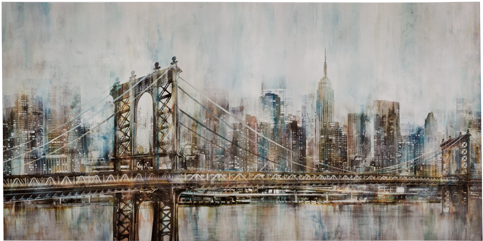 Image For 48x24" Abstract Bridge Painting From Economax - Skyline (519x804), Png Download