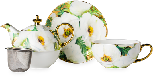 White Poppy Luscious Tea For One (555x555), Png Download