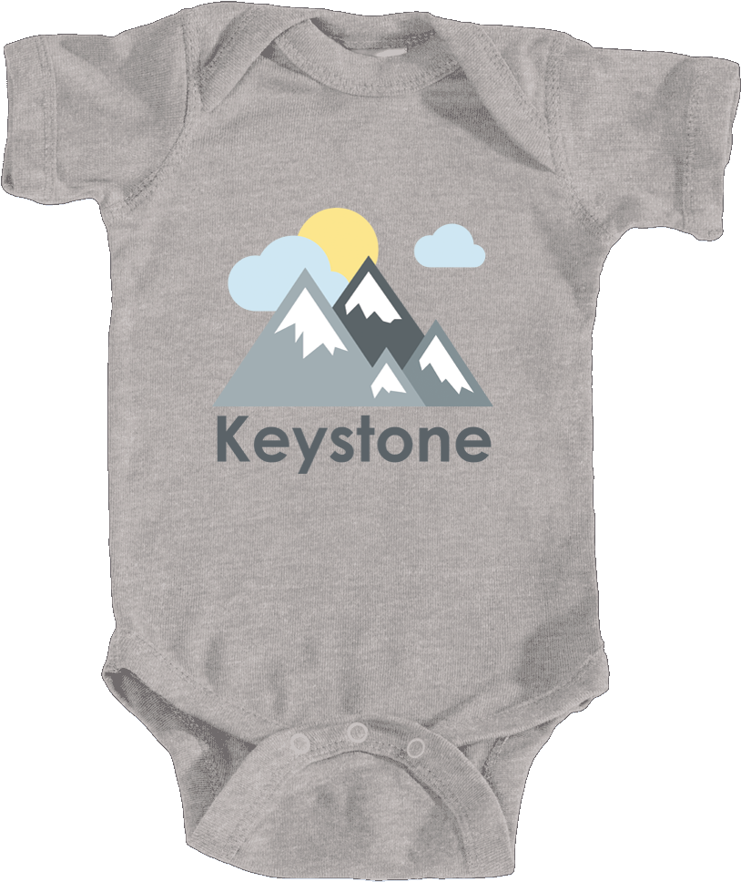 Keystone, Colorado Mountains And Clouds In Color - New To The Tribe Onesie (1000x1000), Png Download