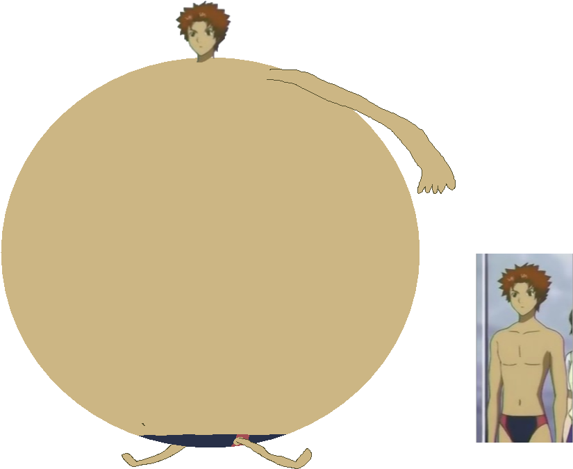 Kyo Wearing Speedo Swimsuit Was Body Inflate Like A - Illustration (874x736), Png Download