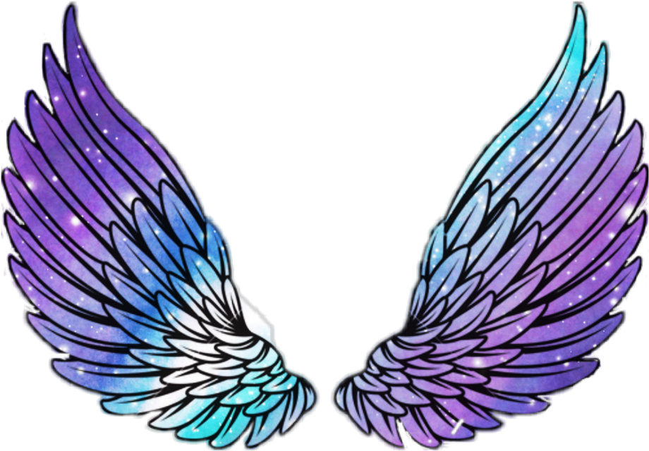Wings Angel Angelwings Space Galaxy Stars Star Wing (1024x1024), Png Download