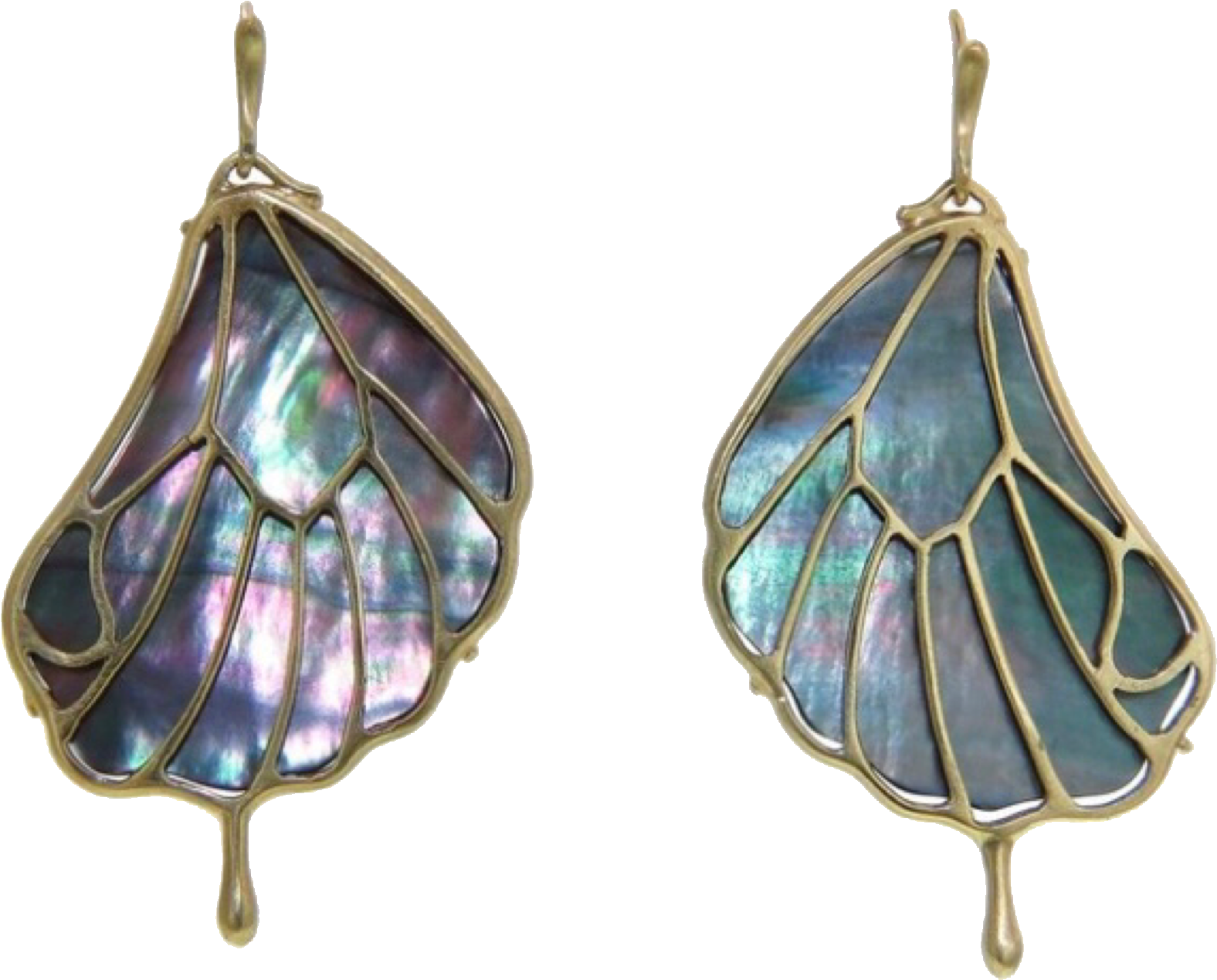 Wings Green Purple Polyvore Moodboard Filler Earrings - Earring (2048x1456), Png Download