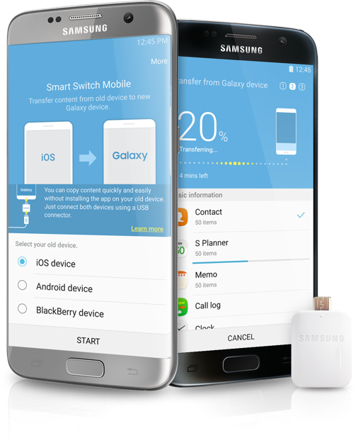 Transfer Samsung To Samsung S7/s6 - Note 7 Smart Switch (503x625), Png Download