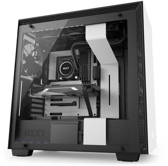 Computer Repair Paignton - Nzxt H700i Matte White Smart Mid Tower Case (600x600), Png Download
