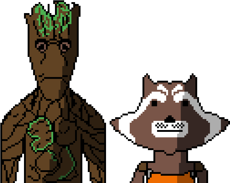 Groot And Rocket Racoon (1200x600), Png Download