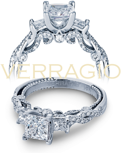 Verragio Designs Princess Cut Engagement Rings (700x499), Png Download