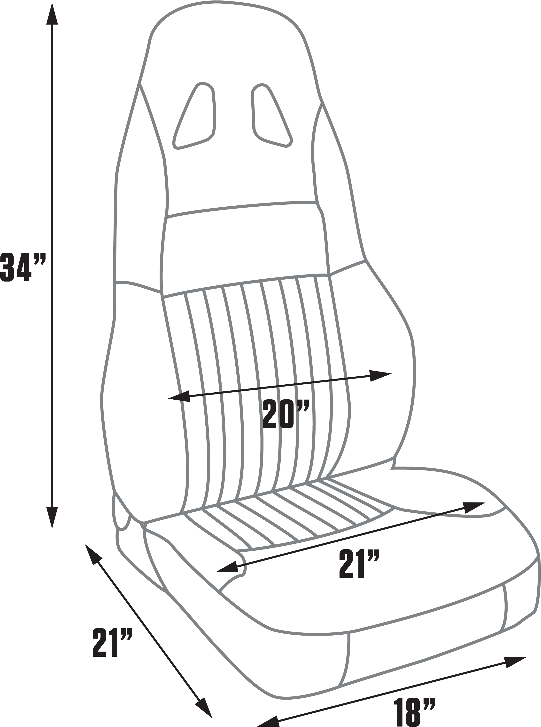 Features And Benefits - Procar 80-1790-65 Pro-sport Seat, Neutral, Velour (3600x3600), Png Download