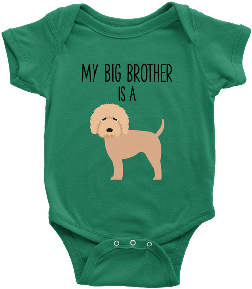 My Big Brother Is A Goldendoodle Labradoodle Baby Onesie (600x600), Png Download