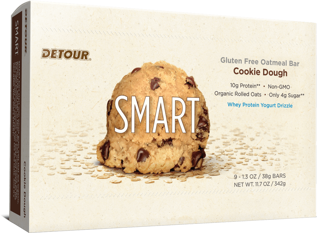 Detour Smart Cookie Dough 9ct Box - Detour Smart Cookie Dough Snack Bars (1140x1140), Png Download