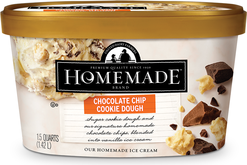 Homemade Brand Chocolate Chip Cookie Dough Ice Cream - Homemade Peanut Butter And Chip Ice Cream (800x547), Png Download