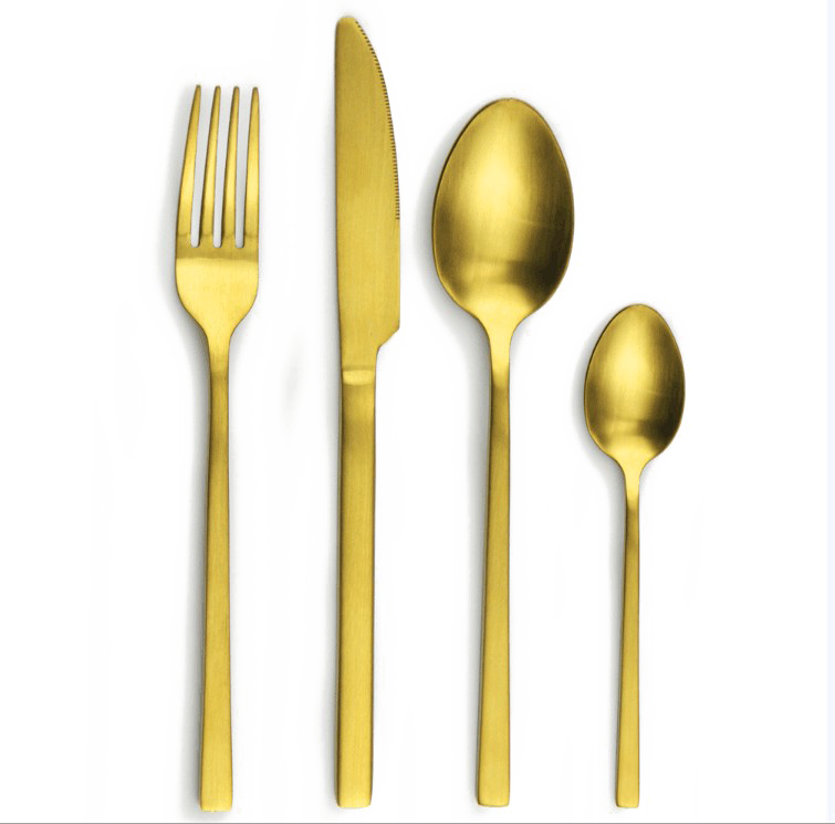 Rose Gold Fork Png Transparent Image - Gold Spoon And Fork Png (755x745), Png Download