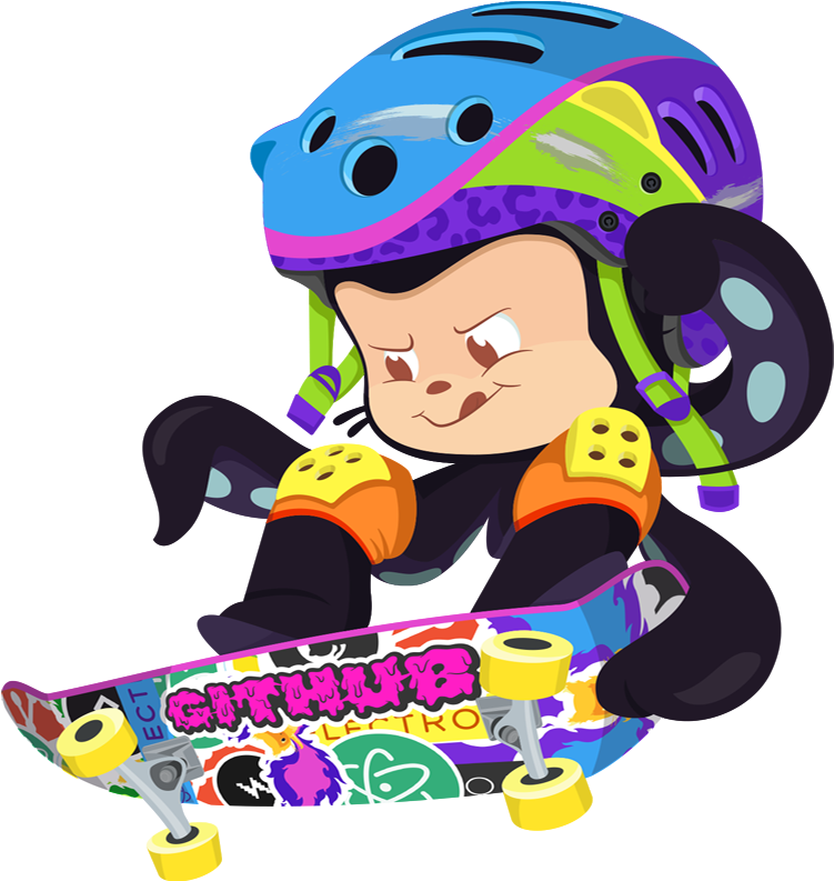 The Skatetocat - Cartoon (896x896), Png Download