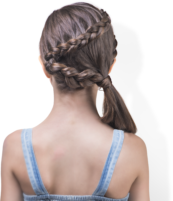 Petite Princess Braid - Girl (577x670), Png Download