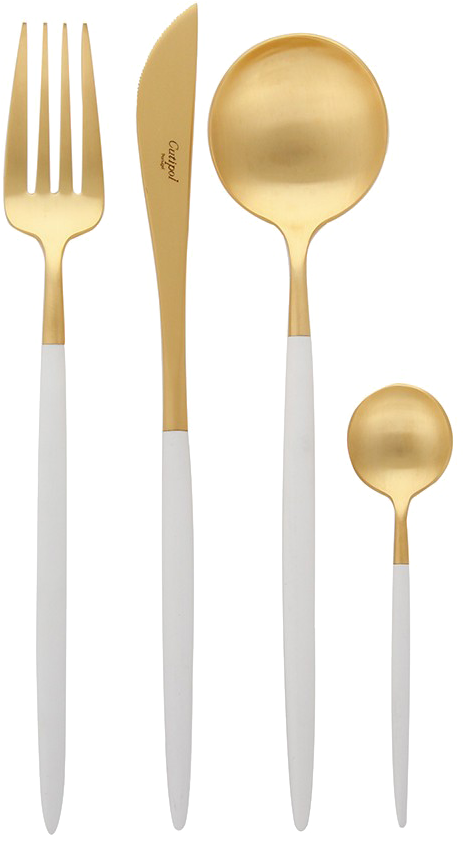 Rose Gold Fork Png Photo - Gold And Silver Cutlery Set (1000x1000), Png Download
