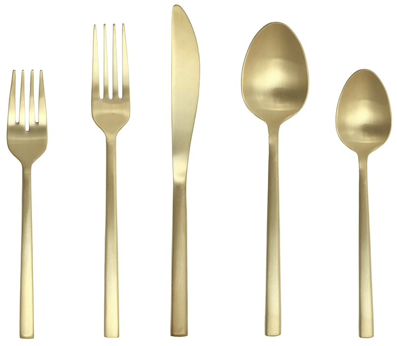 Rose Gold Fork Png Image Background - Fortessa Arezzo 5 Piece Flatware Set (1000x1000), Png Download