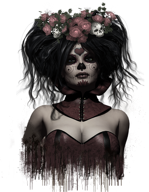 Click And Drag To Re-position The Image, If Desired - Imagenes De Catrinas De Frida Kahlo (552x700), Png Download