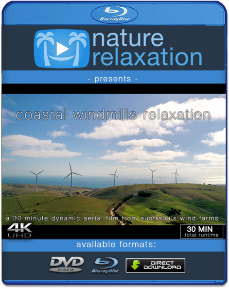 "coastal Windmills Relaxation" Australia 30 Min Aerial - 4k Resolution (600x600), Png Download