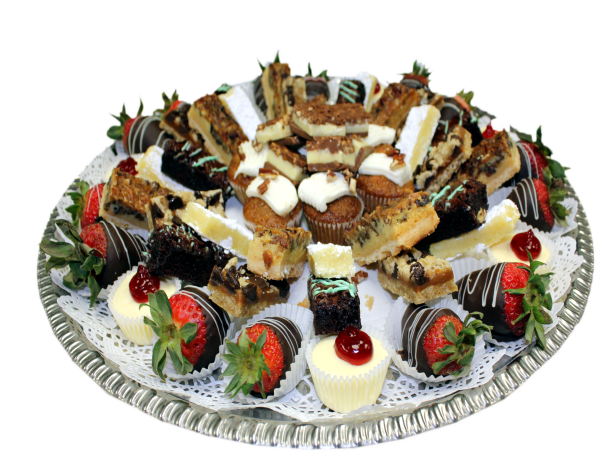 Desserts Tray (604x476), Png Download