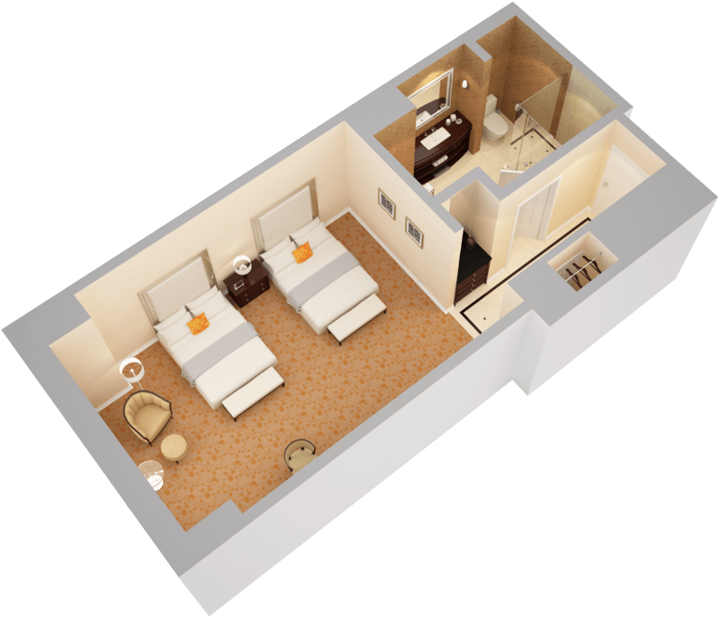 Double Queen Deluxe Guestroom - Waldorf Astoria (1024x768), Png Download