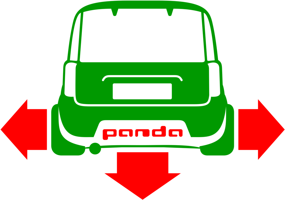 Car Sticker Adhesive Decal Fiat Panda - Richtung Deutsch (1050x750), Png Download