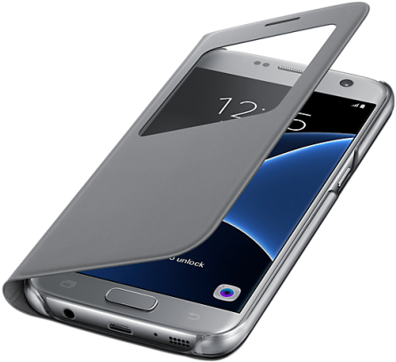 Photo Gallery - Samsung Galaxy S7 Case S View Flip Cover Gold (650x650), Png Download